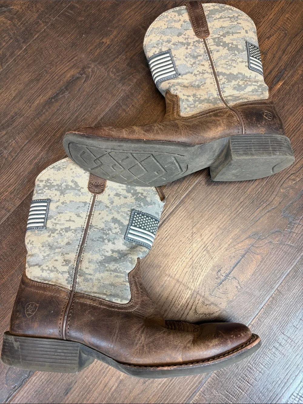 Ariat Patriot Boot American Flag Western Work Brown style 10027279 size 4